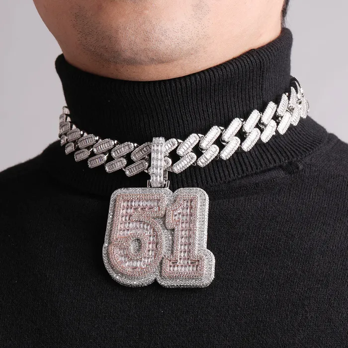Any Necklaces Any Number Any Letter Iced Out Personalized Custom Name Necklace Pendant