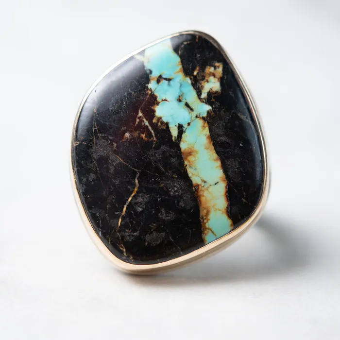 Jamie Joseph Large Black Jack Turquoise Ring Jamie Joseph Rings