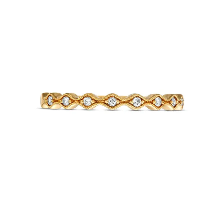 007 CT TW Natural Diamond Wave Stackable Band in Solid 10K Yellow Gold Goldia Rings 007 CT TW Natural Diamond Wave Stackable Band in Solid 10K Yellow Gold Goldia Rings