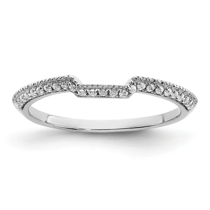 012ct CZ Solid Real 14k White Polished Matching Wedding Wedding Band Ring Goldia Rings