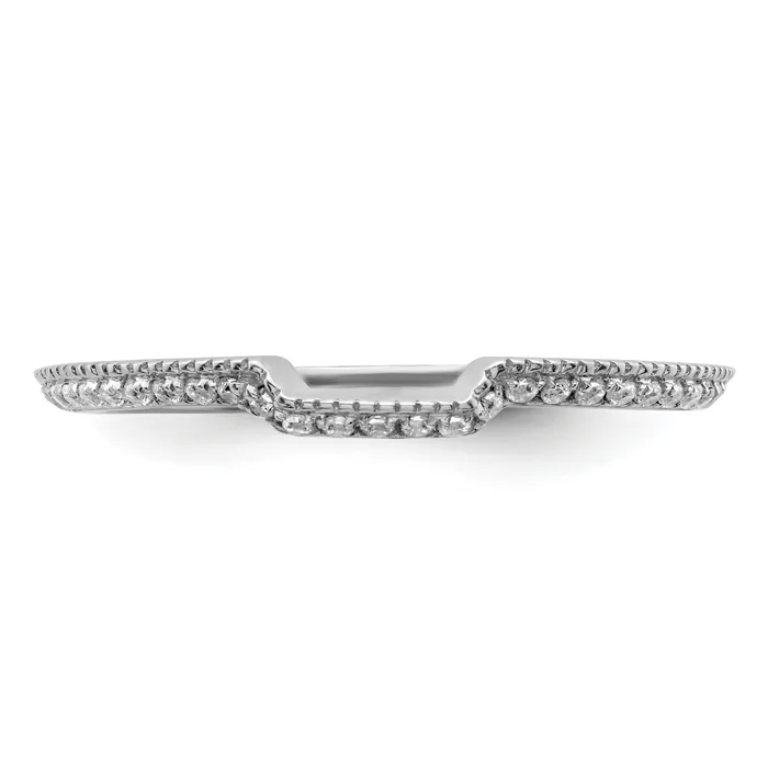 012ct CZ Solid Real 14k White Polished Matching Wedding Wedding Band Ring Goldia Rings