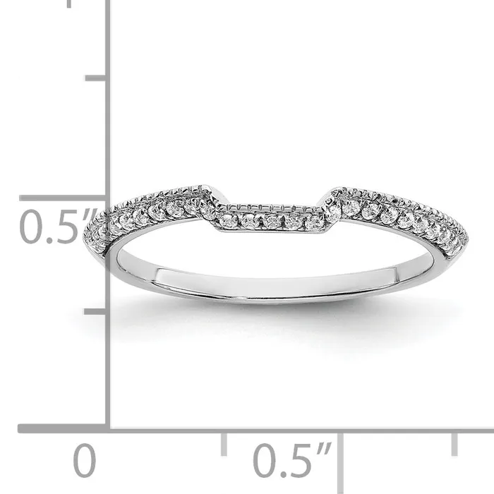 012ct CZ Solid Real 14k White Polished Matching Wedding Wedding Band Ring Goldia Rings