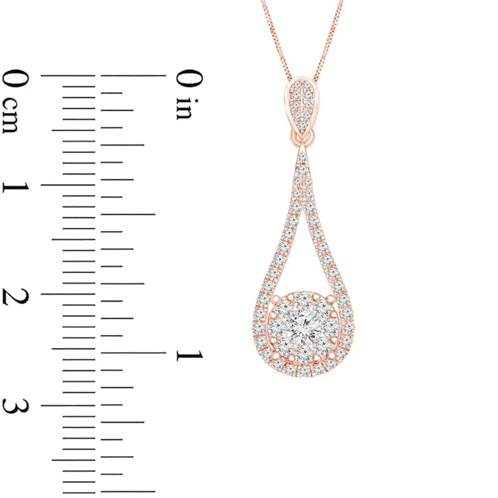05 CT TW Natural Diamond Teardrop Pendant in 10K Rose Gold Goldia Necklaces 05 CT TW Natural Diamond Teardrop Pendant in 10K Rose Gold Goldia Necklaces