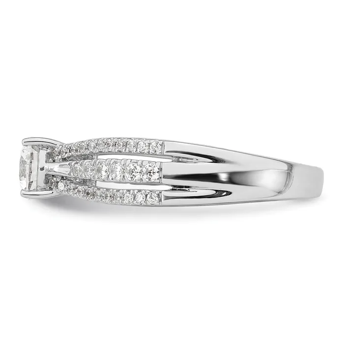 050ct CZ Solid Real 14k White Gold Engagement Ring Goldia Rings