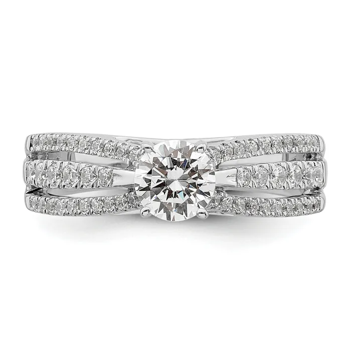 050ct CZ Solid Real 14k White Gold Engagement Ring Goldia Rings