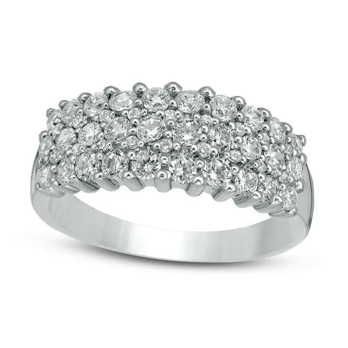 10 CT TW Natural Diamond MultiRow Band in Solid 10K White Gold Goldia Rings 10 CT TW Natural Diamond MultiRow Band in Solid 10K White Gold Goldia Rings