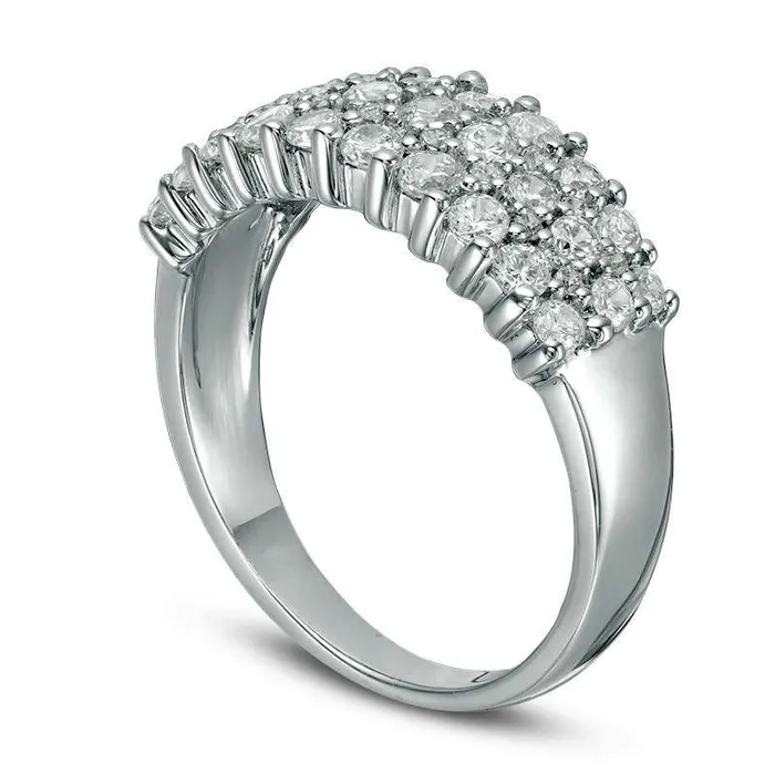 10 CT TW Natural Diamond MultiRow Band in Solid 10K White Gold Goldia Rings 10 CT TW Natural Diamond MultiRow Band in Solid 10K White Gold Goldia Rings