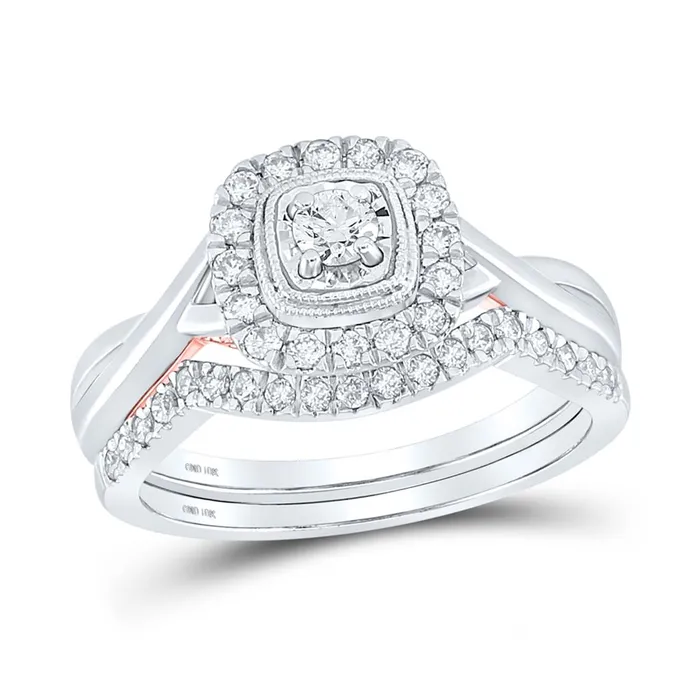 10k Twotone Gold Round Diamond Bridal Wedding Ring Set 12 Cttw gndatlanta Rings 10k Twotone Gold Round Diamond Bridal Wedding Ring Set 12 Cttw gndatlanta Rings