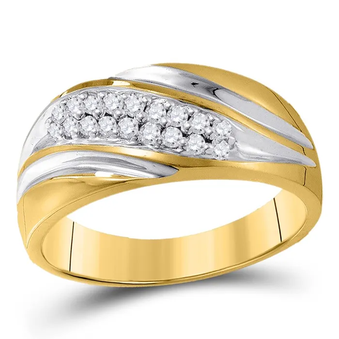 10k Yellow Gold Round Diamond Wedding Band Ring 14 Cttw gndatlanta Rings