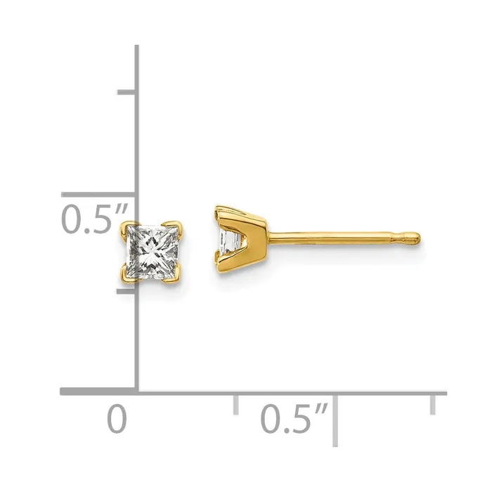 14k AAA Quality Complete Princess cut Diamond Earring goldiaca Earrings
