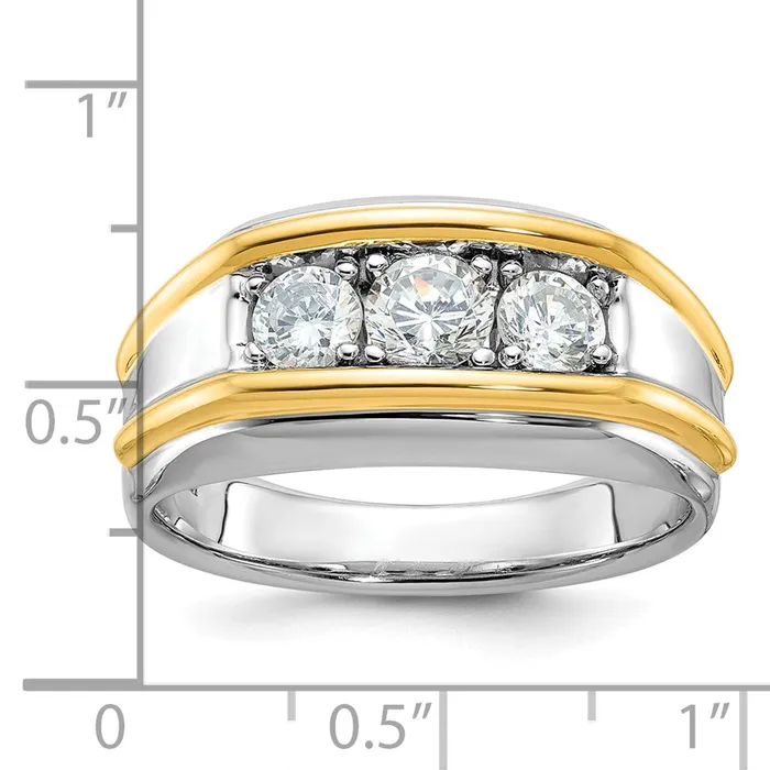 14k Twotone Gold Mens 1 carat Diamond Complete Ring Goldia Rings