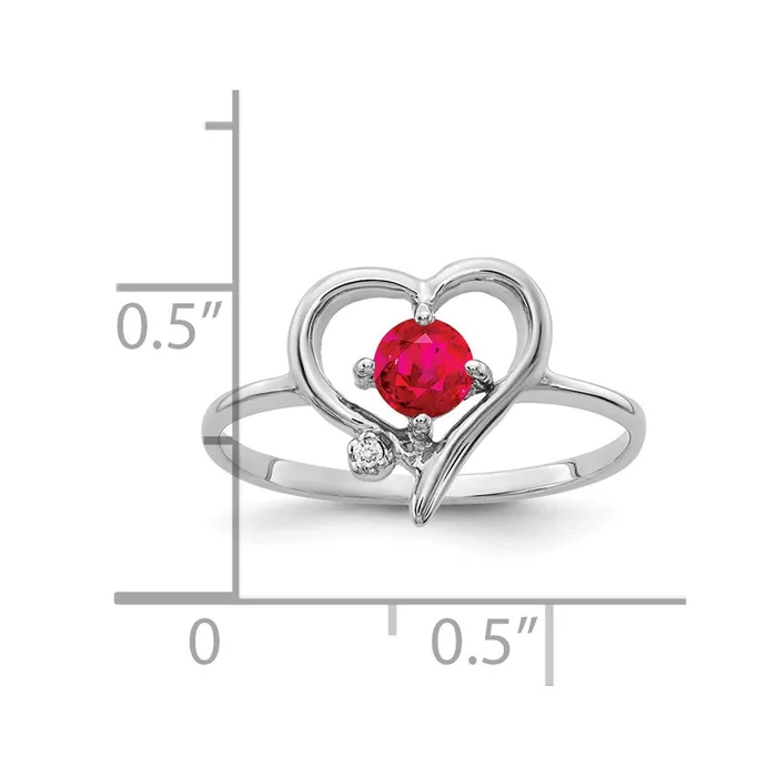 14k White Gold 4mm Ruby AA Real Diamond ring Goldiacom Rings