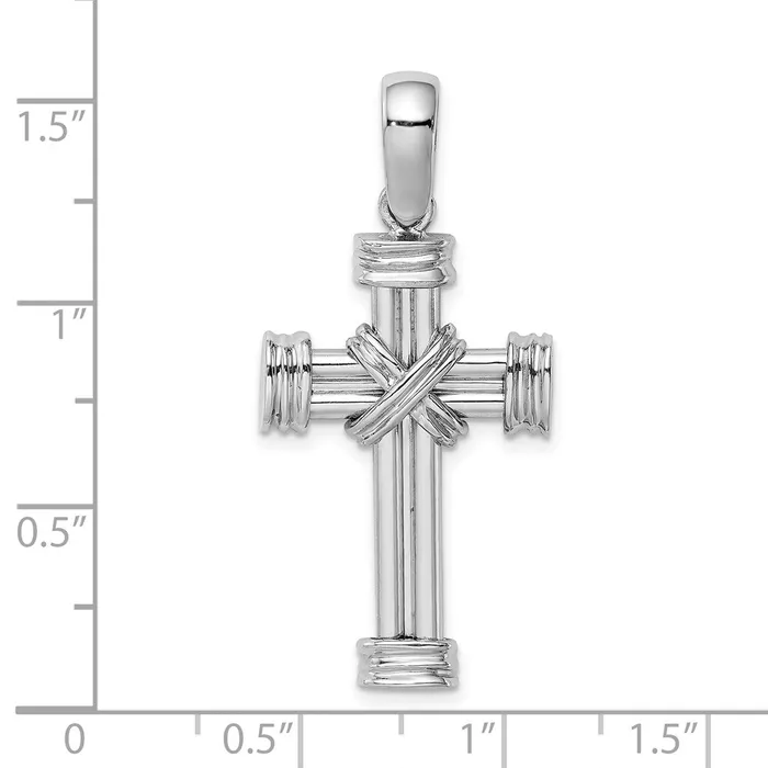 14k White Gold Polished Cross Charm Goldia Charm Necklaces
