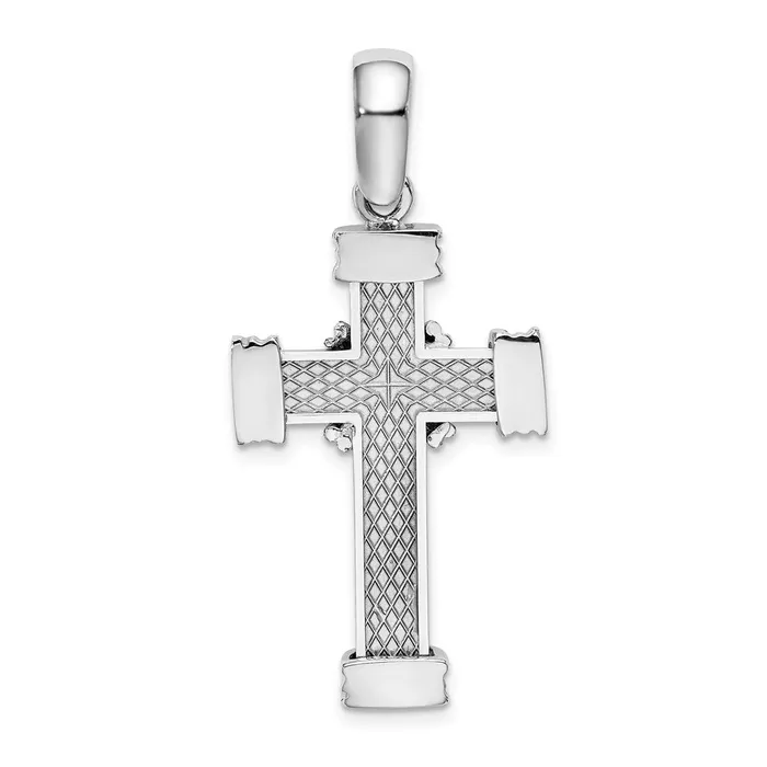 14k White Gold Polished Cross Charm Goldia Charm Necklaces