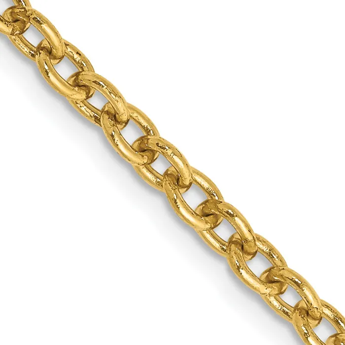 14K Yellow Gold 22 inch 32mm Round Open Link Cable with Lobster Clasp Chain Necklace MDS Necklaces 14K Yellow Gold 22 inch 32mm Round Open Link Cable with Lobster Clasp Chain Necklace MDS Necklaces