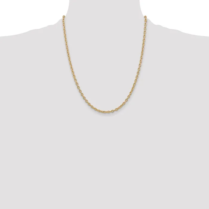 14K Yellow Gold 22 inch 32mm Round Open Link Cable with Lobster Clasp Chain Necklace MDS Necklaces 14K Yellow Gold 22 inch 32mm Round Open Link Cable with Lobster Clasp Chain Necklace MDS Necklaces