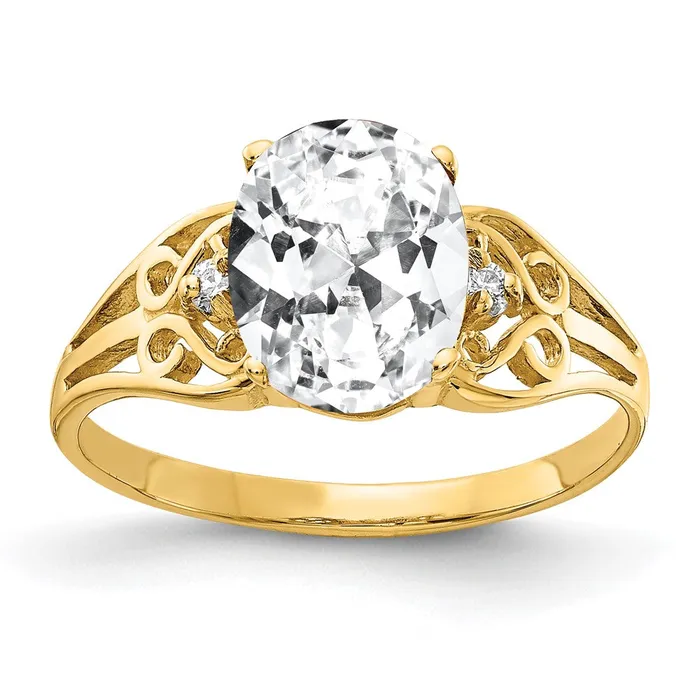 14K Yellow Gold 9x7mm Oval Cubic Zirconia A Real Diamond ring Goldiacom Rings 14K Yellow Gold 9x7mm Oval Cubic Zirconia A Real Diamond ring Goldiacom Rings