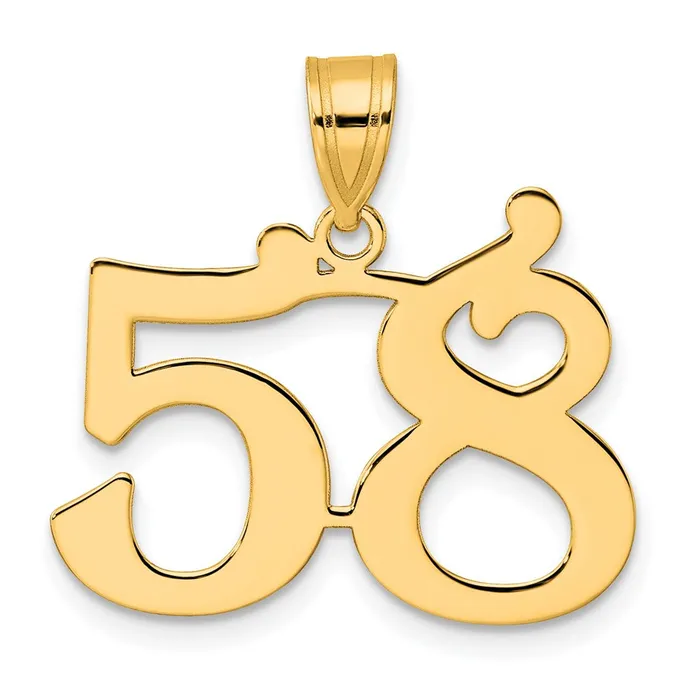 14k Yellow Gold Polished Number 58 Pendant Goldia PreStyled Sets