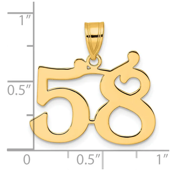 14k Yellow Gold Polished Number 58 Pendant Goldia PreStyled Sets