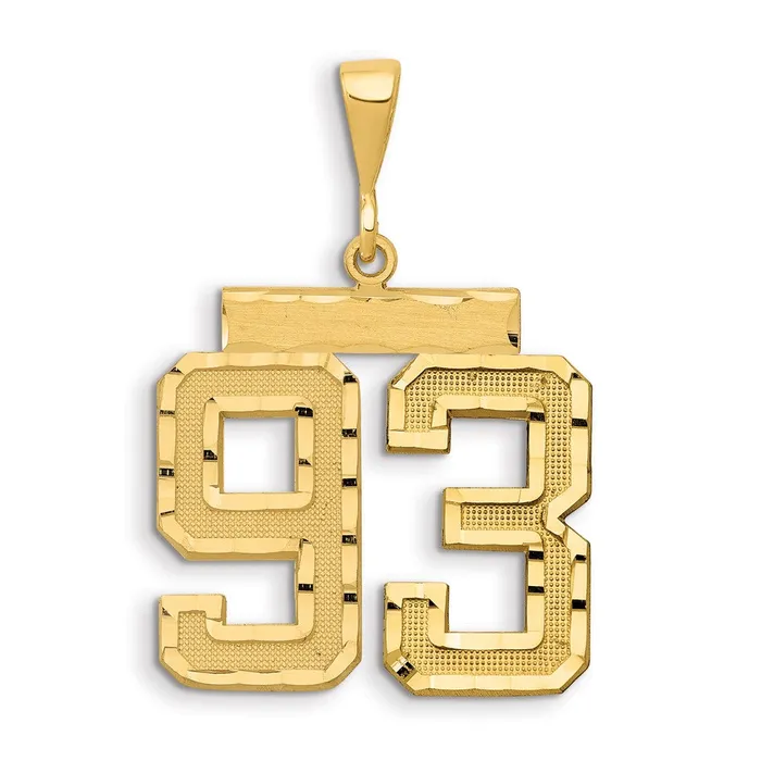 14k Yellow Gold Small Brushed Diamondcut Number 93 Charm Goldia Charm Necklaces 14k Yellow Gold Small Brushed Diamondcut Number 93 Charm Goldia Charm Necklaces