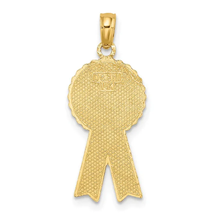Charm Necklaces Goldia 14k Yellow Gold Enamel 1st PLACE Ribbon Charm