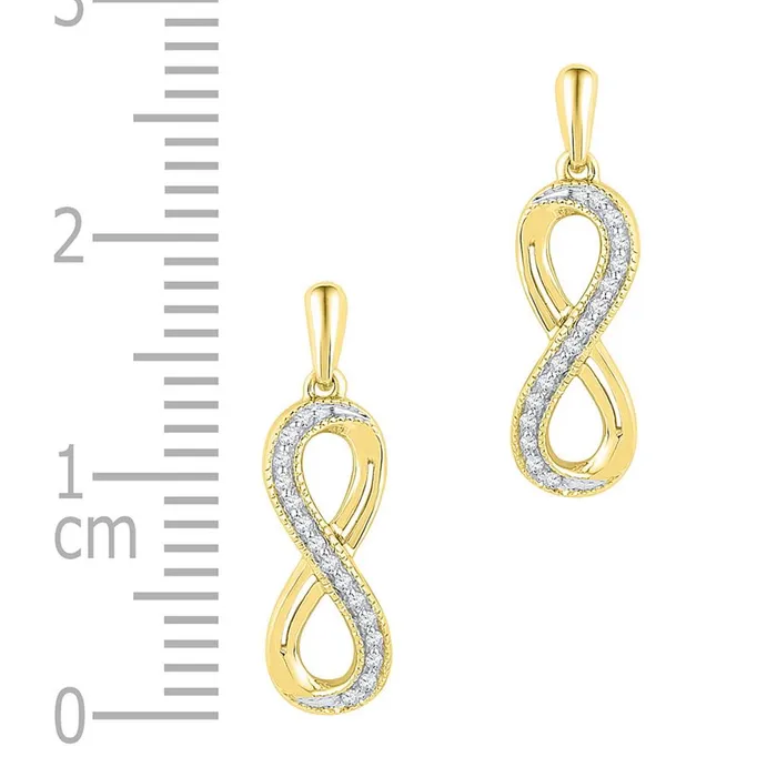 gndatlanta 10k Yellow Gold Round Diamond Infinity Dangle Earrings 110 Cttw Earrings gndatlanta 10k Yellow Gold Round Diamond Infinity Dangle Earrings 110 Cttw Earrings