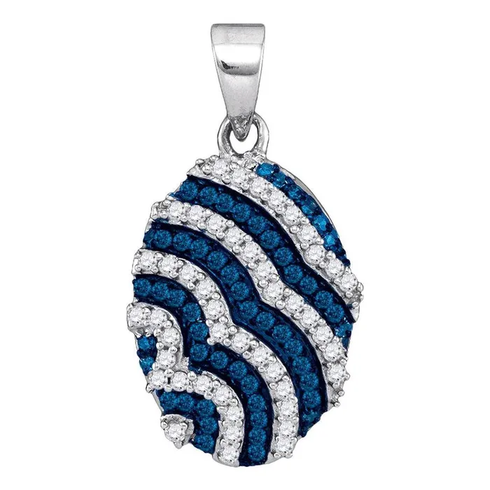 gndatlanta Necklaces 14k White Gold Round Diamond Striped Oval Pendant 13 Cttw gndatlanta Necklaces 14k White Gold Round Diamond Striped Oval Pendant 13 Cttw