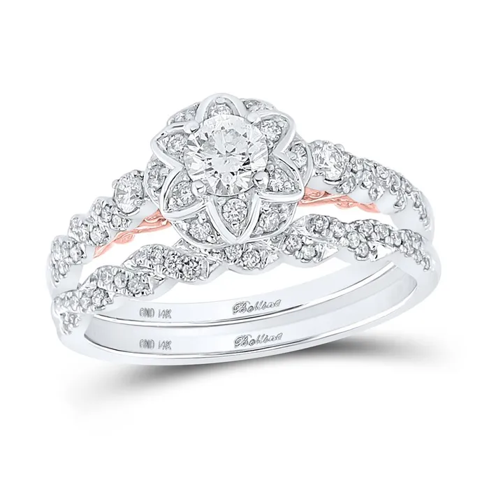 gndatlanta Rings 14k Twotone Gold Round Diamond Bridal Wedding Ring Set 34 Ctw Certified gndatlanta Rings 14k Twotone Gold Round Diamond Bridal Wedding Ring Set 34 Ctw Certified