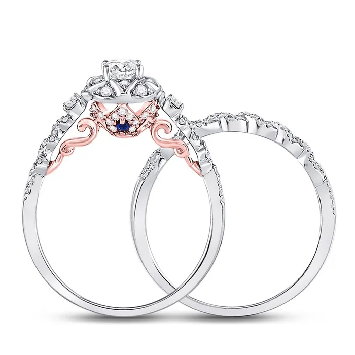 gndatlanta Rings 14k Twotone Gold Round Diamond Bridal Wedding Ring Set 34 Ctw Certified