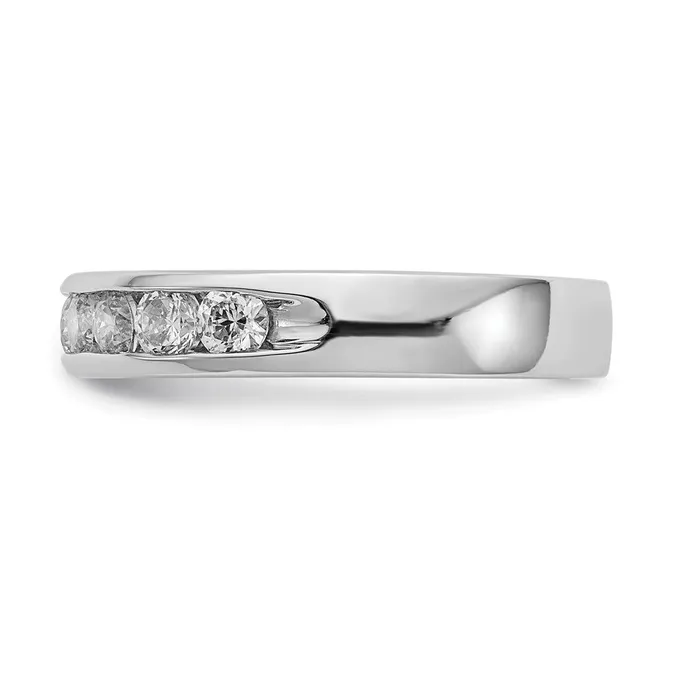 Goldia 14k White Gold 10Stone 78 carat Round Diamond Complete Channel Band Rings