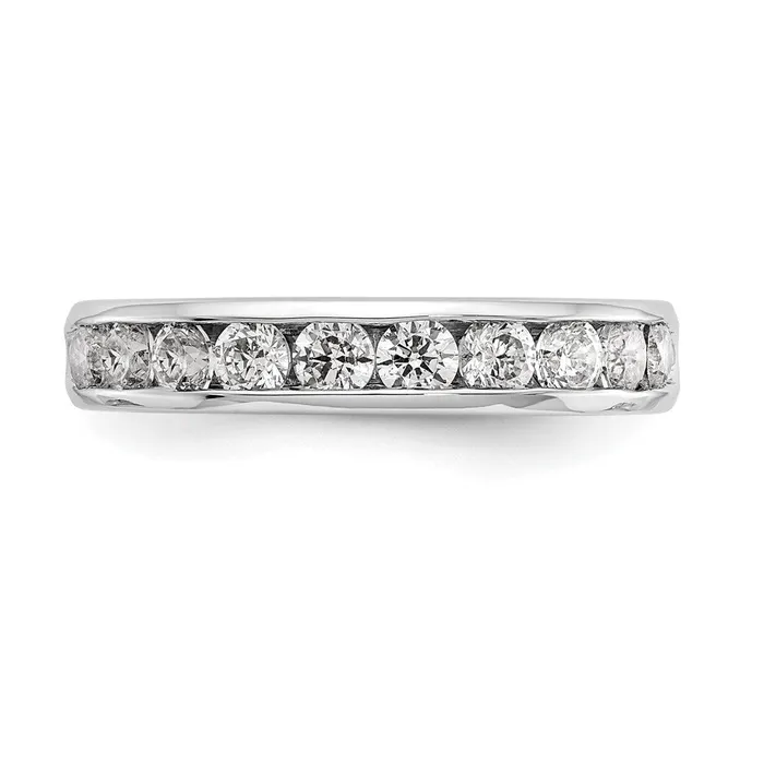 Goldia 14k White Gold 10Stone 78 carat Round Diamond Complete Channel Band Rings
