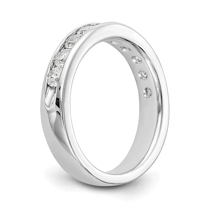 Goldia 14k White Gold 10Stone 78 carat Round Diamond Complete Channel Band Rings