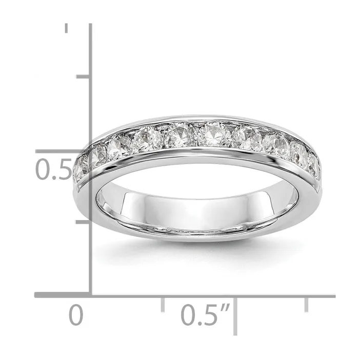 Goldia 14k White Gold 10Stone 78 carat Round Diamond Complete Channel Band Rings