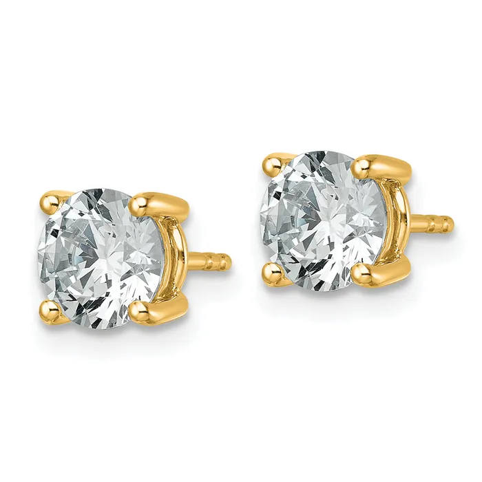 Goldia 14k Yellow Gold 2 12 ctw Certified Lab Grown Diamond VSSI G Round 4 Prong Heavy Wt Stud Earrings Earrings