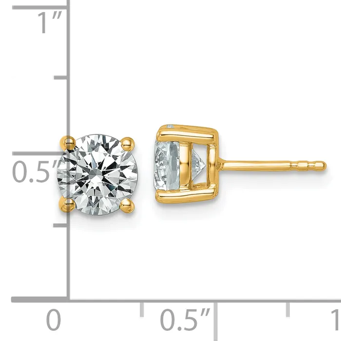 Goldia 14k Yellow Gold 2 12 ctw Certified Lab Grown Diamond VSSI G Round 4 Prong Heavy Wt Stud Earrings Earrings