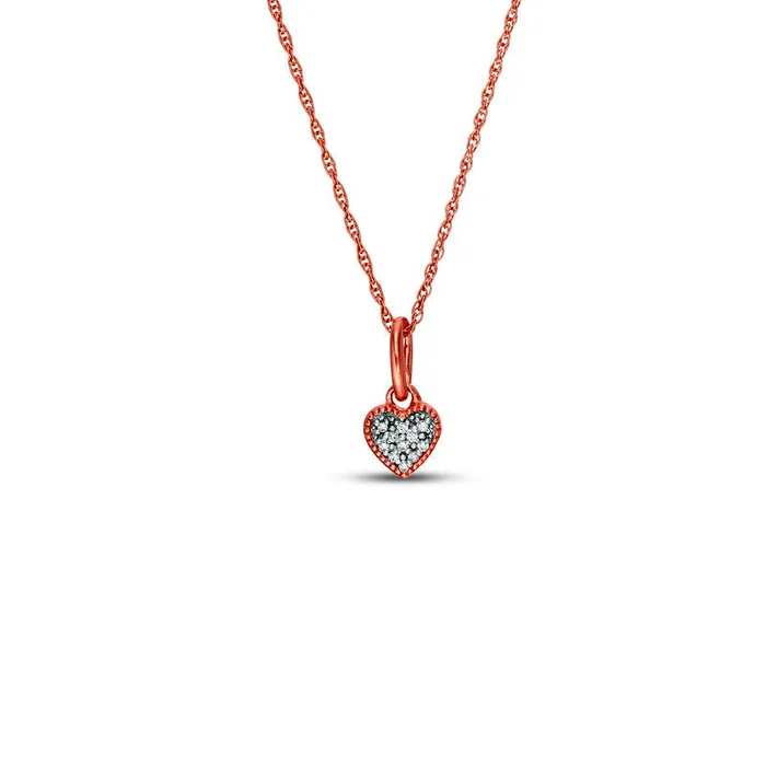 Goldia Necklaces Natural Diamond Accent Heart Antique VintageStyle Pendant in 10K Rose Gold Goldia Necklaces Natural Diamond Accent Heart Antique VintageStyle Pendant in 10K Rose Gold