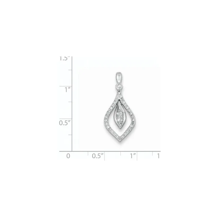 Goldia Necklaces Sterling Silver Rhodium Plated Diamond Teardrop Pendant