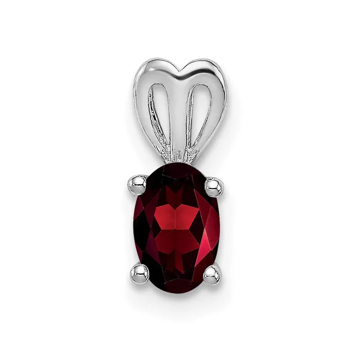 Goldia Necklaces Sterling Silver Rhodiumplated Garnet Pendant
