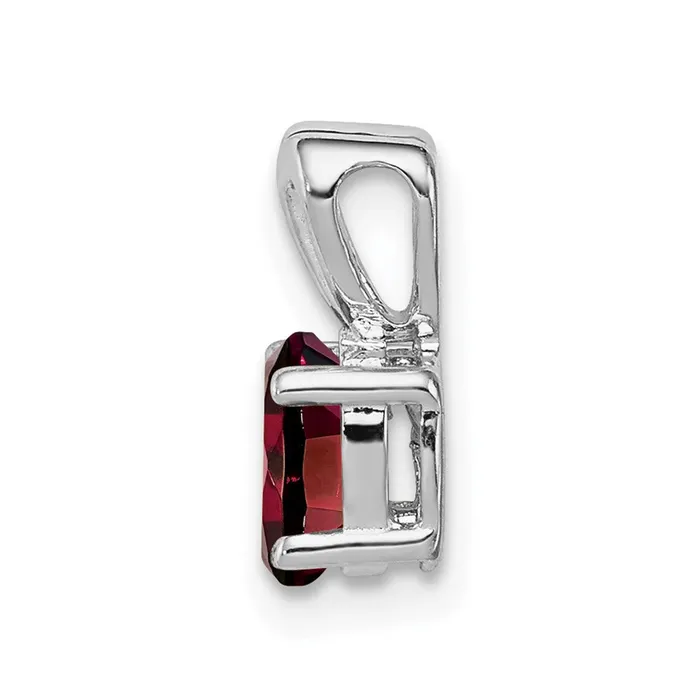 Goldia Necklaces Sterling Silver Rhodiumplated Garnet Pendant