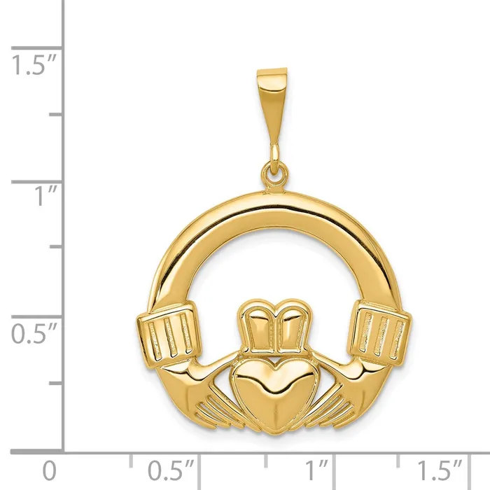 Goldia PreStyled Sets 14k Yellow Gold Claddagh Pendant