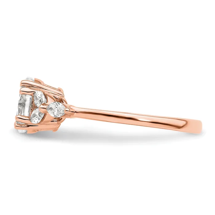 Goldia Rings 100ct CZ Solid Real 14k Rose Polish 1ct Oval Engagement Dia Ring