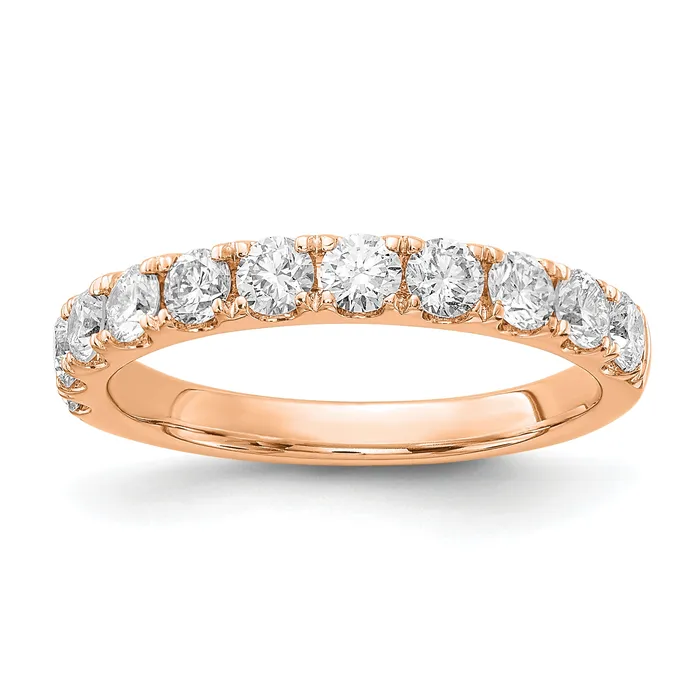 Goldia Rings 14k Rose Gold 1 Ct Lab Grown Diamond VSSI G Wedding Band Ring Goldia Rings 14k Rose Gold 1 Ct Lab Grown Diamond VSSI G Wedding Band Ring