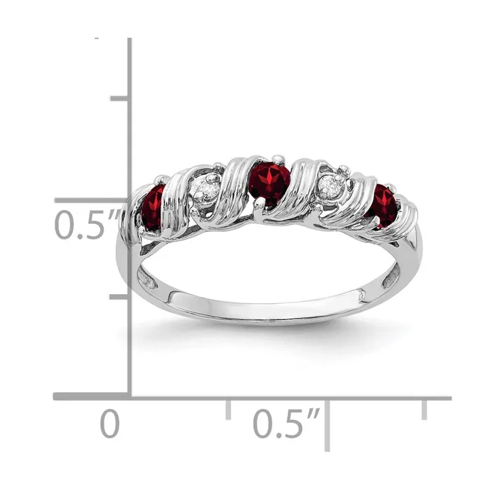 Goldia Rings 14k White Gold 275mm Garnet A Real Diamond ring