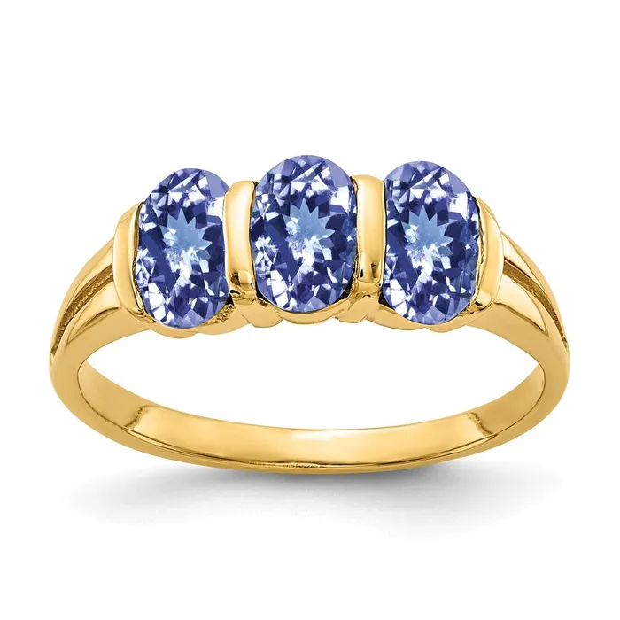 Goldia Rings 14k Yellow Gold 6x4mm Oval Tanzanite ring