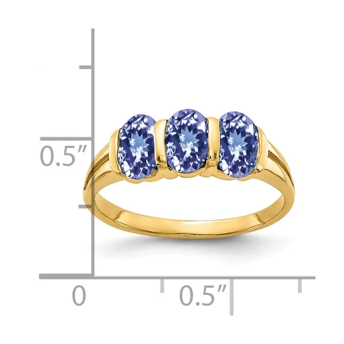 Goldia Rings 14k Yellow Gold 6x4mm Oval Tanzanite ring