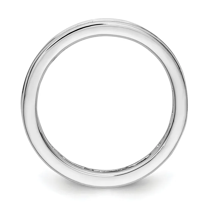 Goldia Rings Solid Real 14k White Gold Polished 2ct Princess Channel Set CZ Eternity Wedding Band Ring