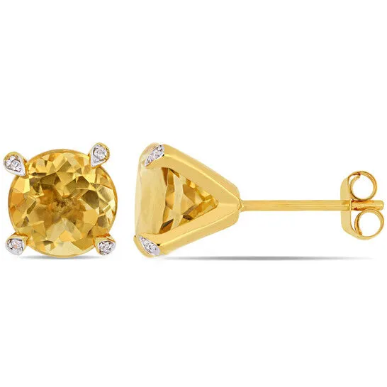 JMS always Earrings Original AMOUR 3 58 CT TGW Citrine and 110 CT TW Diamond Martini Stud Earrings In 10K Yellow Gold JMS always Earrings Original AMOUR 3 58 CT TGW Citrine and 110 CT TW Diamond Martini Stud Earrings In 10K Yellow Gold