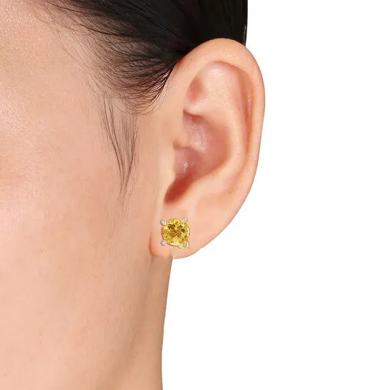 JMS always Earrings Original AMOUR 3 58 CT TGW Citrine and 110 CT TW Diamond Martini Stud Earrings In 10K Yellow Gold JMS always Earrings Original AMOUR 3 58 CT TGW Citrine and 110 CT TW Diamond Martini Stud Earrings In 10K Yellow Gold
