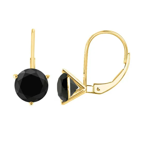 JMS always Earrings Original Maulijewels 150 Carat Black Natural Round Diamond Three Prong Set Martini Leverback Earrings For Womens In 14K Solid Yellow Gold JMS always Earrings Original Maulijewels 150 Carat Black Natural Round Diamond Three Prong Set Martini Leverback Earrings For Womens In 14K Solid Yellow Gold