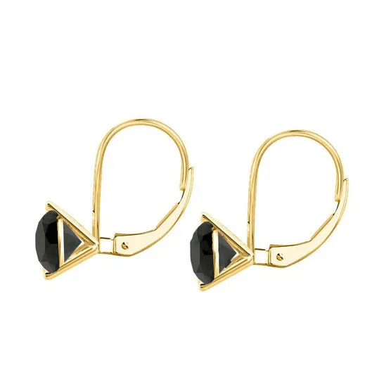 JMS always Earrings Original Maulijewels 150 Carat Black Natural Round Diamond Three Prong Set Martini Leverback Earrings For Womens In 14K Solid Yellow Gold JMS always Earrings Original Maulijewels 150 Carat Black Natural Round Diamond Three Prong Set Martini Leverback Earrings For Womens In 14K Solid Yellow Gold